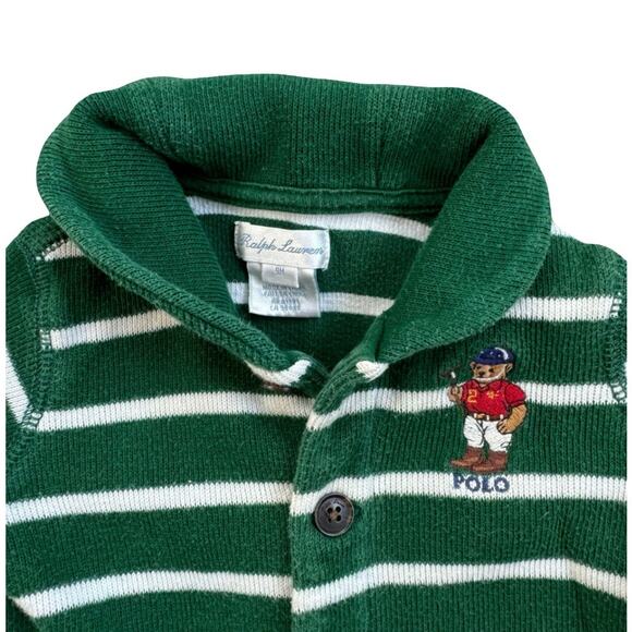 Vtg Ralph Lauren Embroidered Bear Polo Player Sleeper 9m - Picture 1 of 6